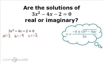 Determine whether a number is real or imaginary: calculating the value of the discriminant