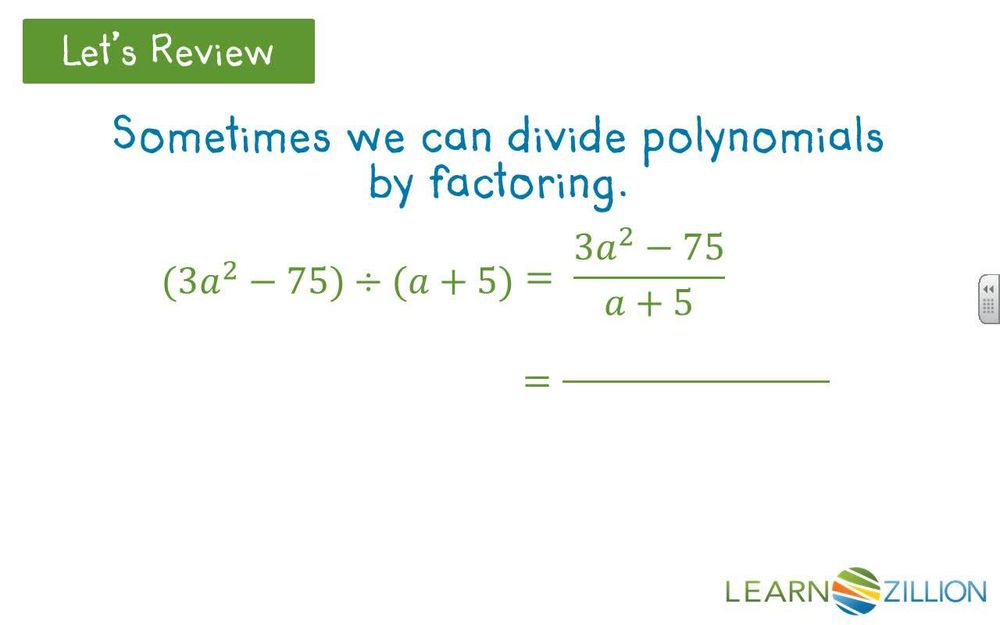 Divide polynomials using long division