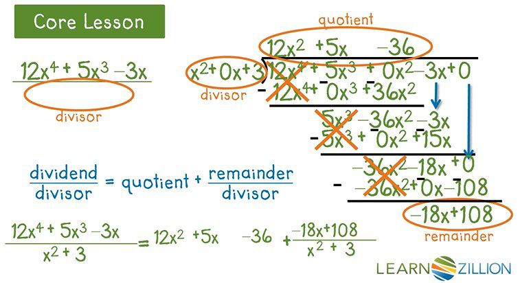 Divide polynomials with a missing term