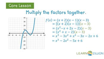 Write the equation of a polynomial using its x-intercepts