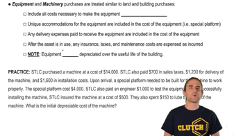 Initial Cost of Equipment and Machinery
