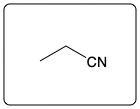 Line-angle structure of a compound with C3H9N, showing a CN group.
