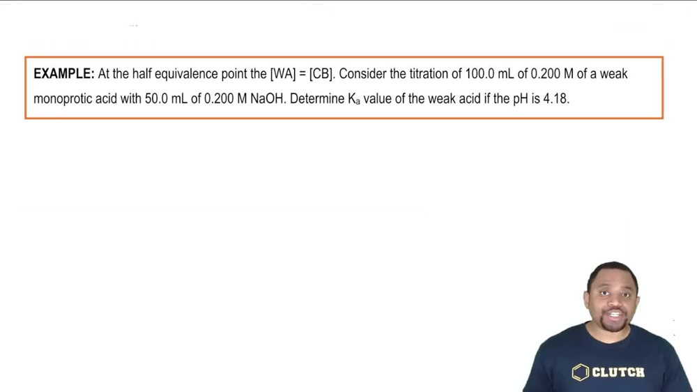 Weak Titrate-Strong Titrant Curve Example