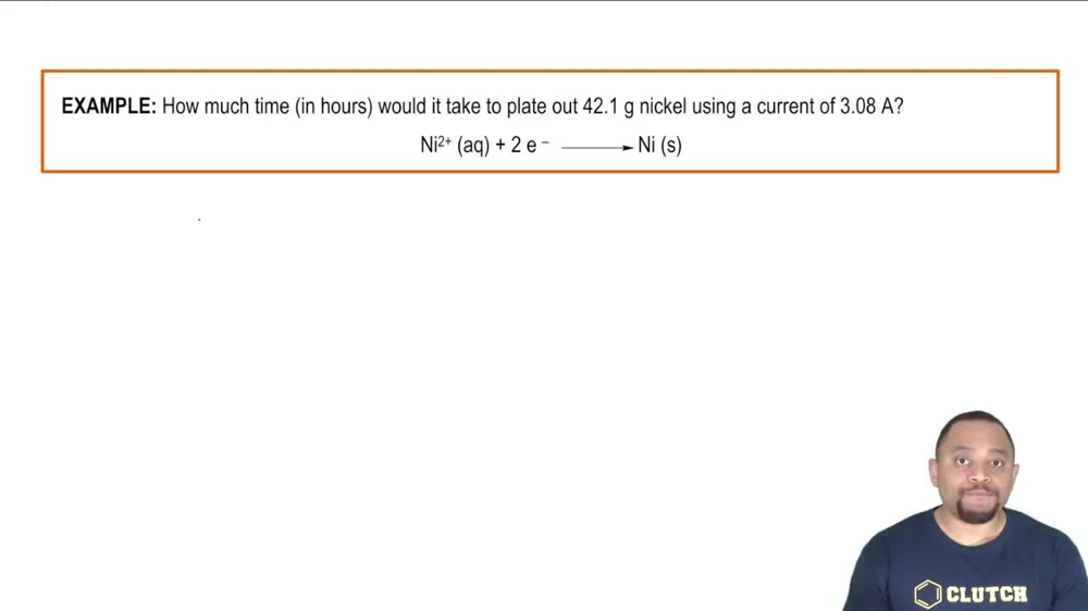 Electrochemical Stoichiometric Chart (Mass) Example
