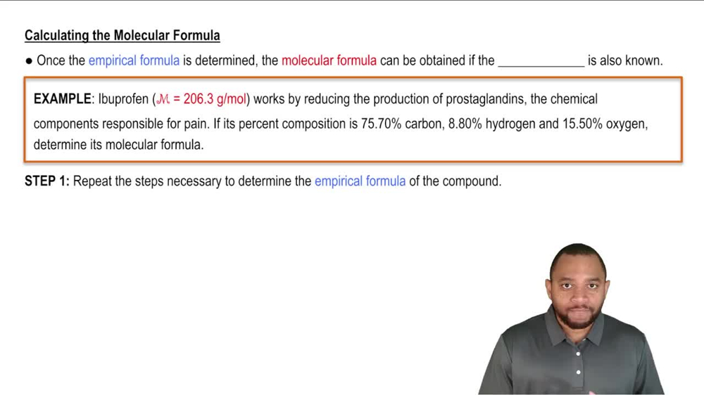 Molecular Formula Calculation Example