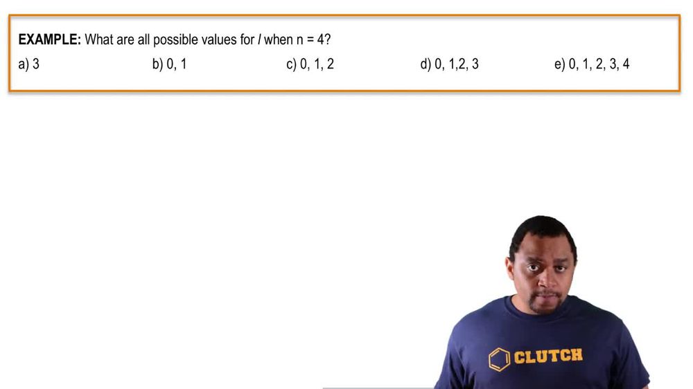 Angular Momentum Quantum Number Example