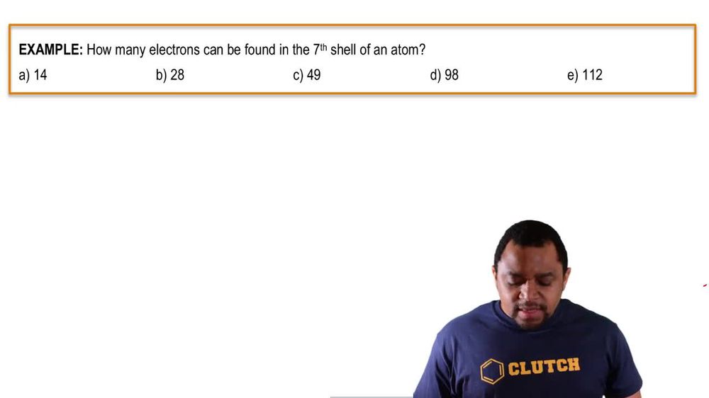 Number of Electrons in Shells Example