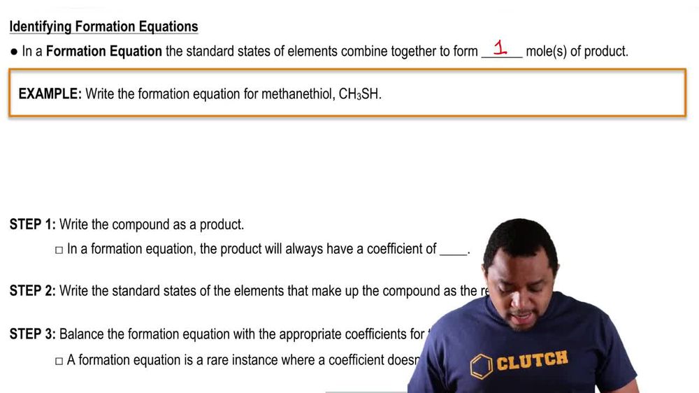 Formation Equations Example 2