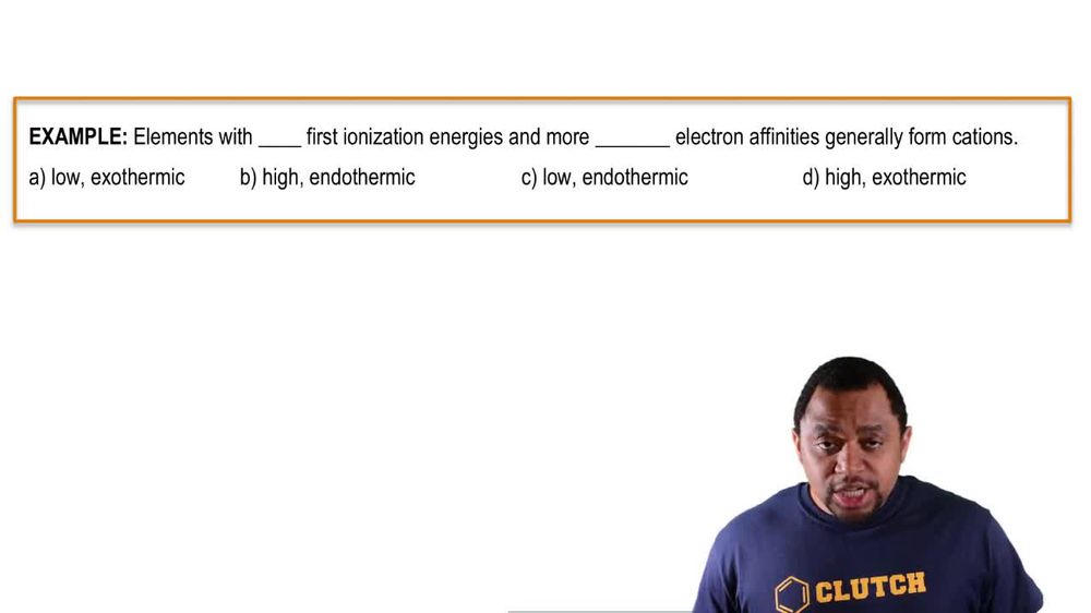 Ionization Energy and Electron Affinity Example