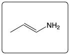 Line-angle structure of an amine with C3H9N, featuring a double bond and an NH2 group.