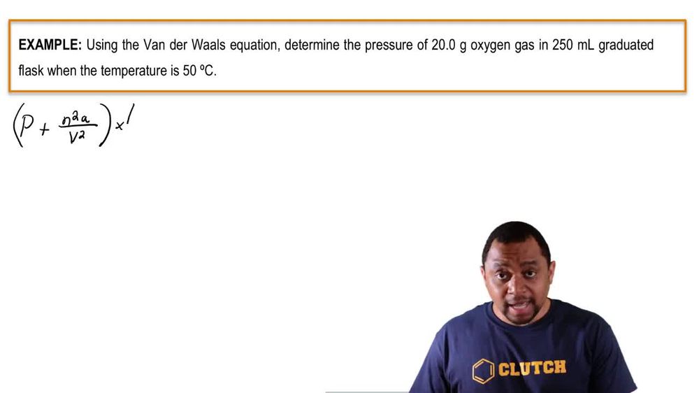 Van der Waals Pressure Example