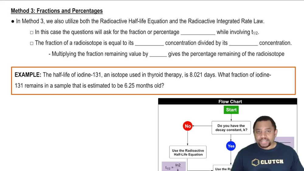 Method 3 of Radioactive Half-Life Example
