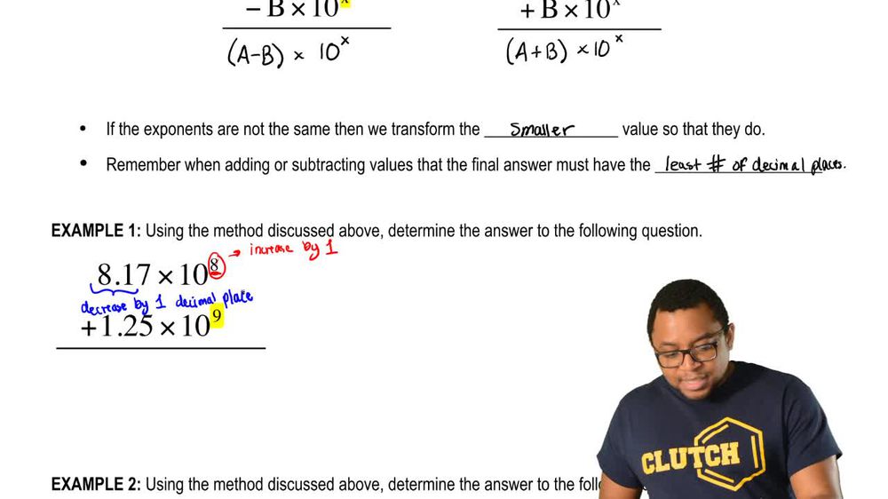 Scientific Notation Addition