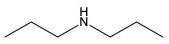 Chemical structure of diethylamine, an amine with two ethyl groups.