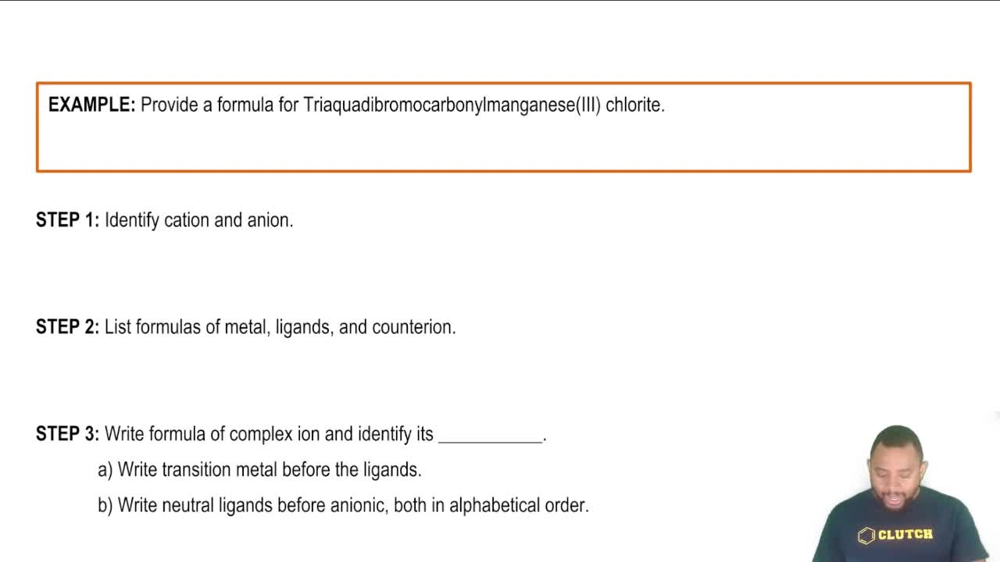 Writing Formulas of Coordination Compounds Example