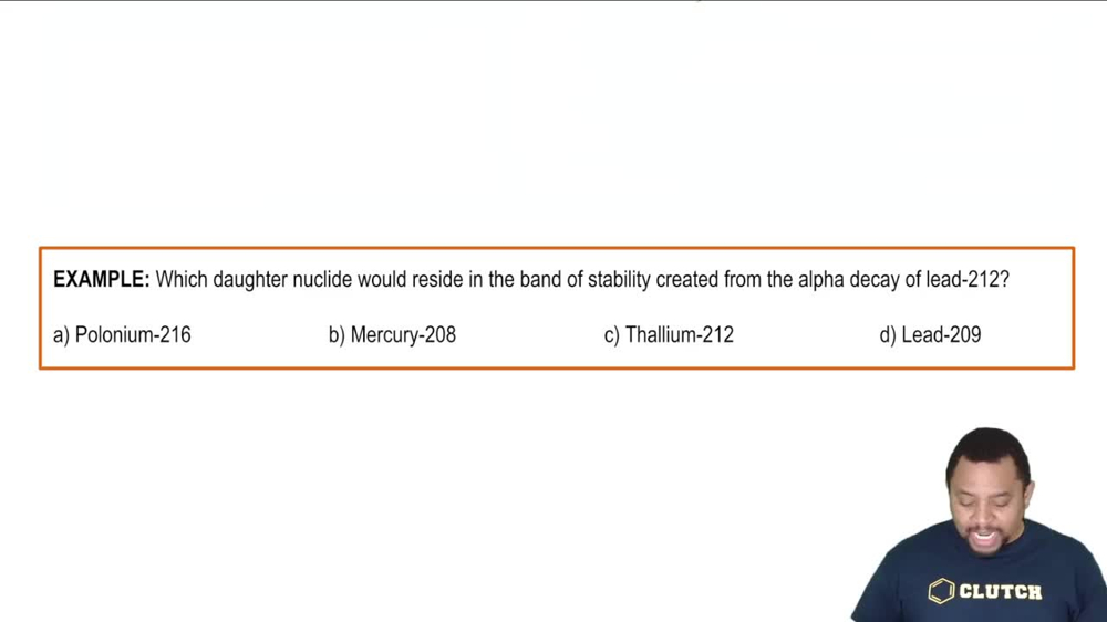 Band of Stability: Alpha Decay Example