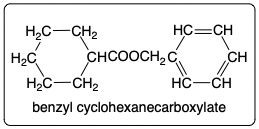 Product structure of benzyl cyclohexanecarboxylate.