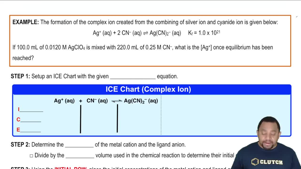 Complex Ions and Formation Constant Example