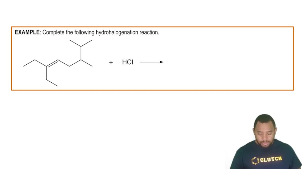 Hydrohalogenation Reactions Example
