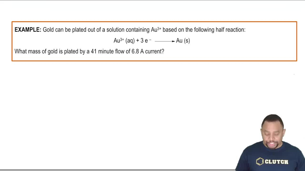 Electrochemical Stoichiometric Chart (Time) Example
