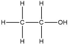 Skeletal formula of butanol with hydroxyl group on the end carbon.