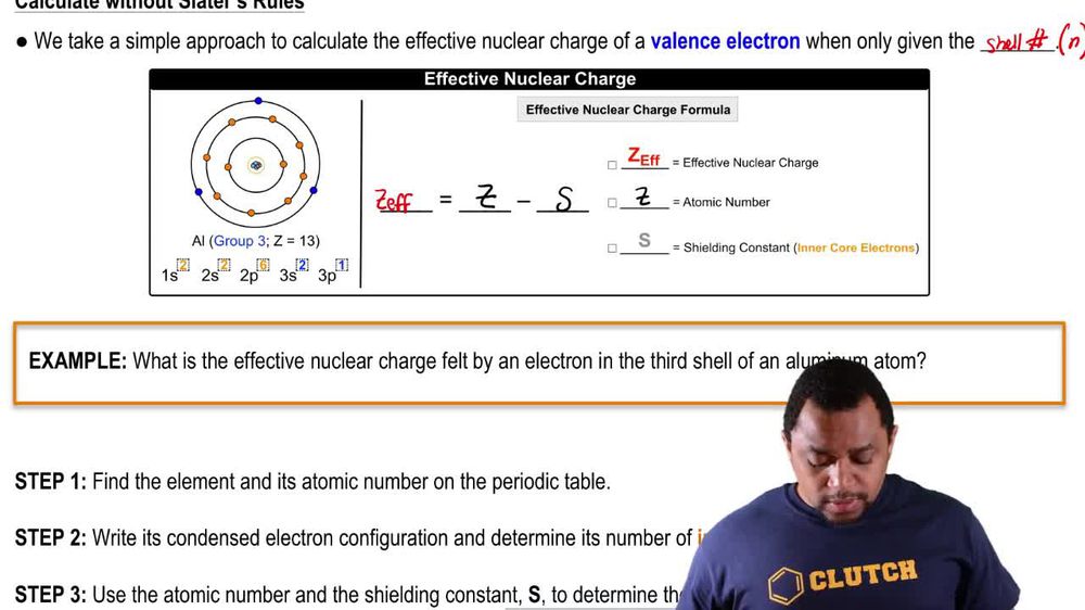 Effective Nuclear Charge Calculation Example