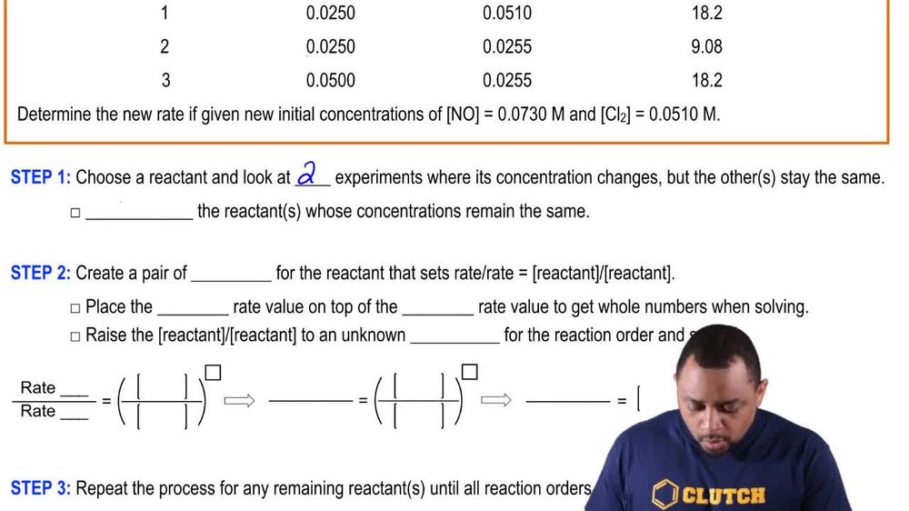 Rate Law Calculation Example