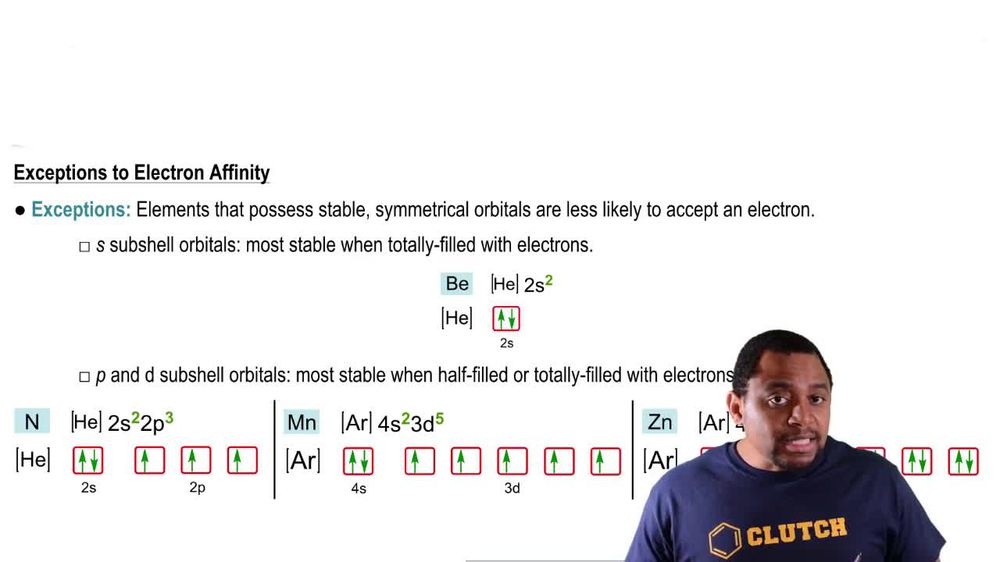 Electron Affinity Exceptions