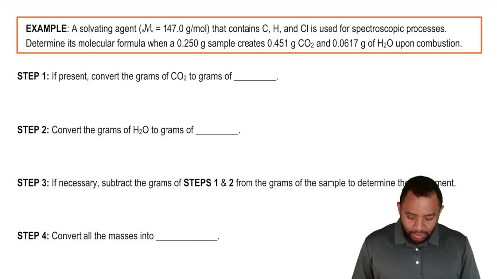 Molecular Formula via Combustion Example