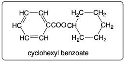 Product structure of cyclohexyl benzoate.
