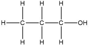 Skeletal formula of 3-butanol with hydroxyl group on the third carbon.