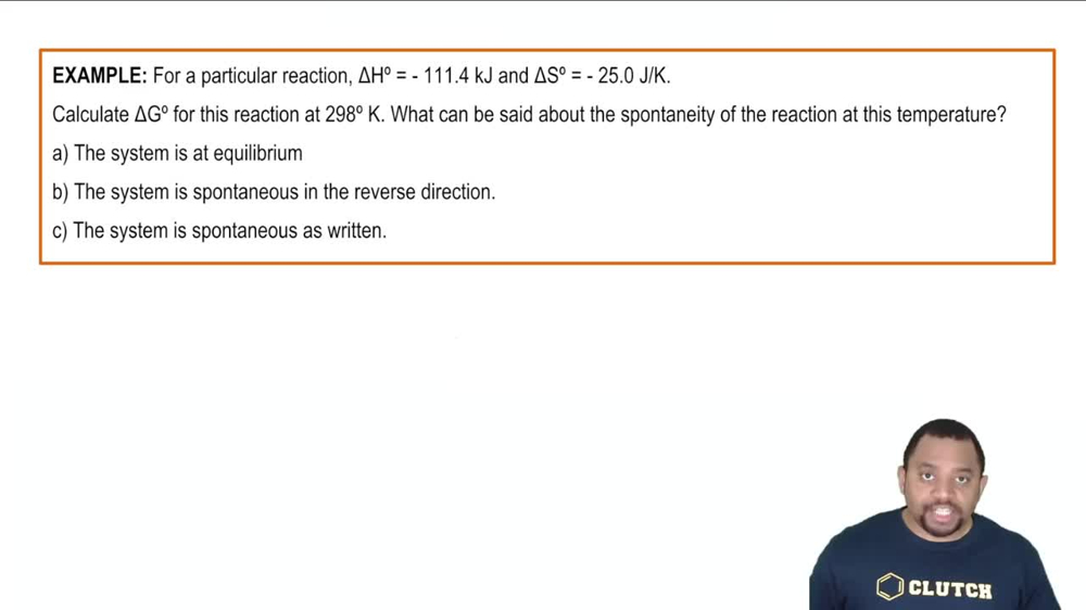 The Gibbs Free Energy Formula Example