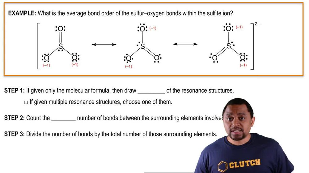 Average Bond Order Example 1