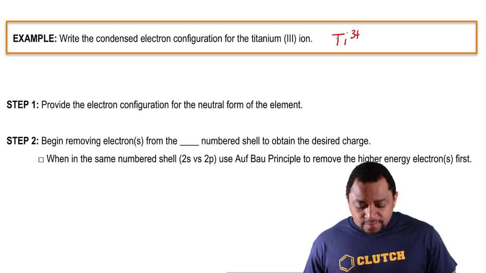 Cation Electron Configuration Example