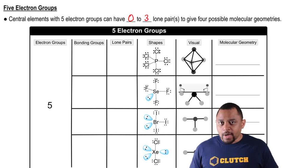 Molecular Geometry with Five Electron Groups 