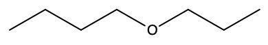 Chemical structure of butyl propyl ether, relevant to naming ethers in organic chemistry.