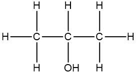 Skeletal formula of 1-butanol with hydroxyl group on the first carbon.