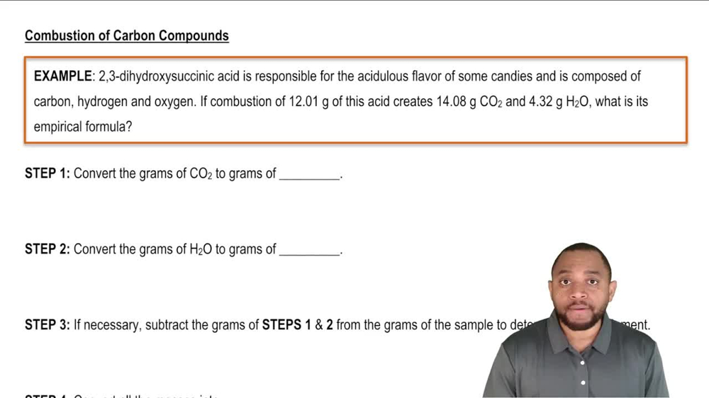Combustion of  Carbon Compounds Example