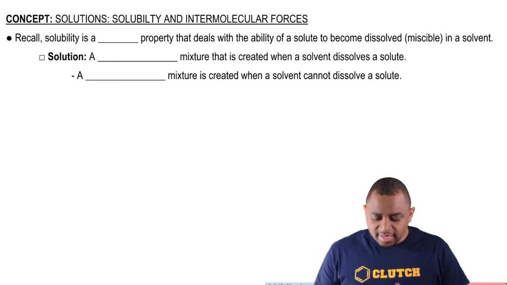 Solubility and Mixtures