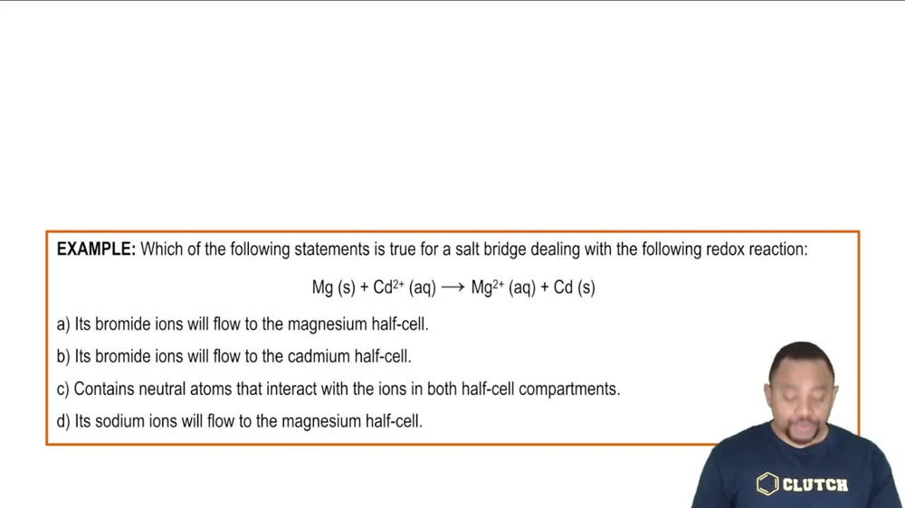 Galvanic Cell Components Example