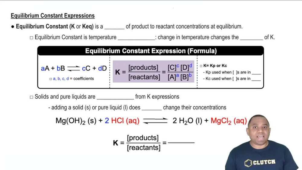 Equilibrium Constant Expressions