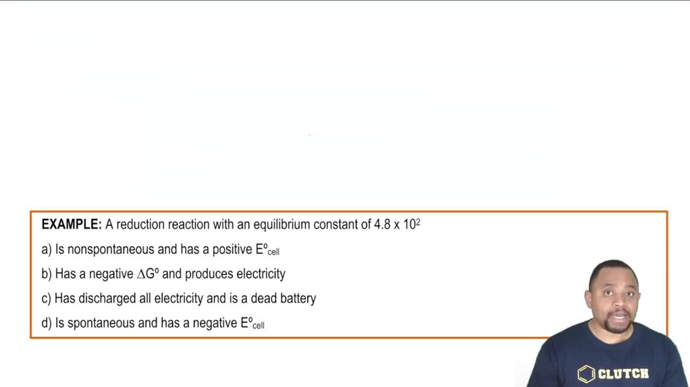 Galvanic Cell and Spontaneity Example