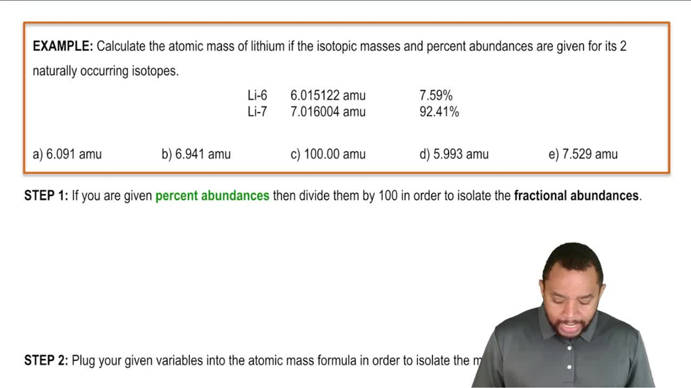 Atomic Mass Example 2