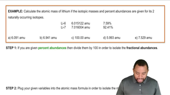 Atomic Mass Comparison Example