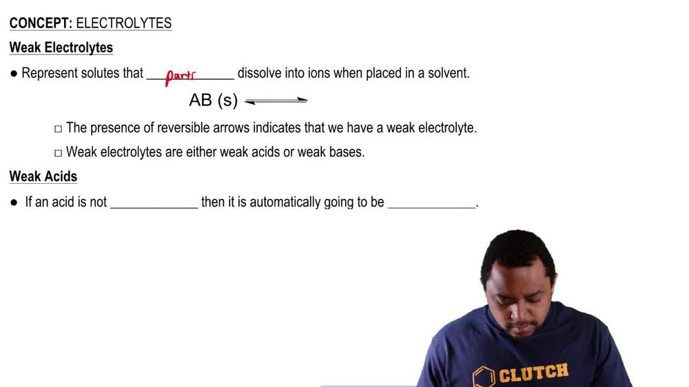 Weak Electrolyes and Weak Acids