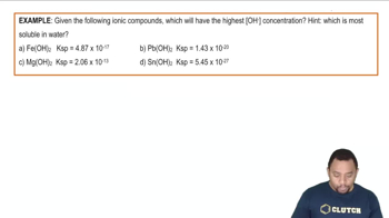 Ksp and Solubility Example