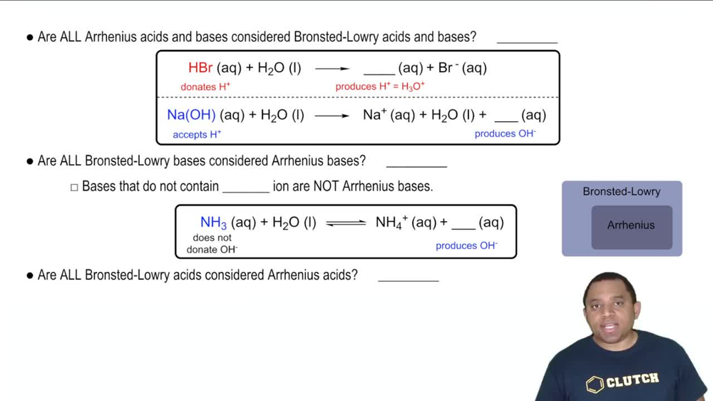 Comparing Bronsted-Lowry and Arrhenius