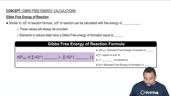 Gibbs Free Energy of Reactions