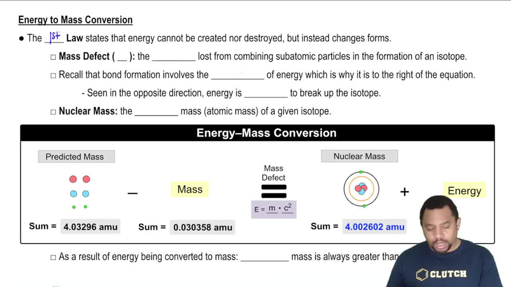 Energy to Mass Conversion