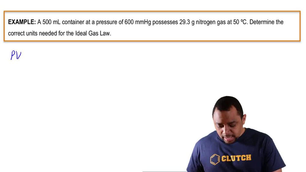 Ideal Gas Law Units Example